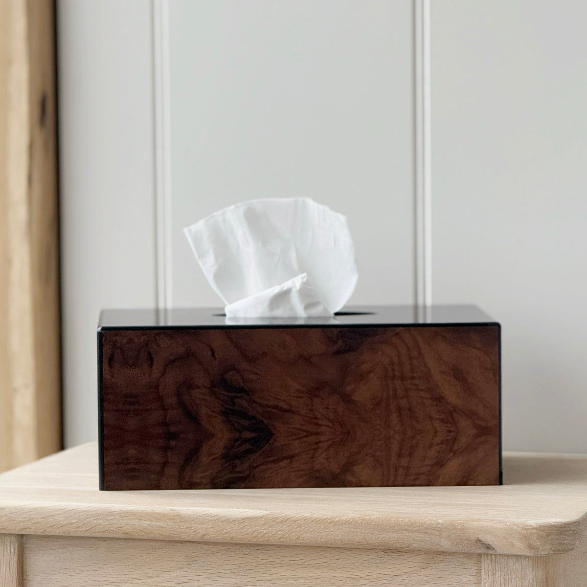 Dark Faux Burl Tissue Box