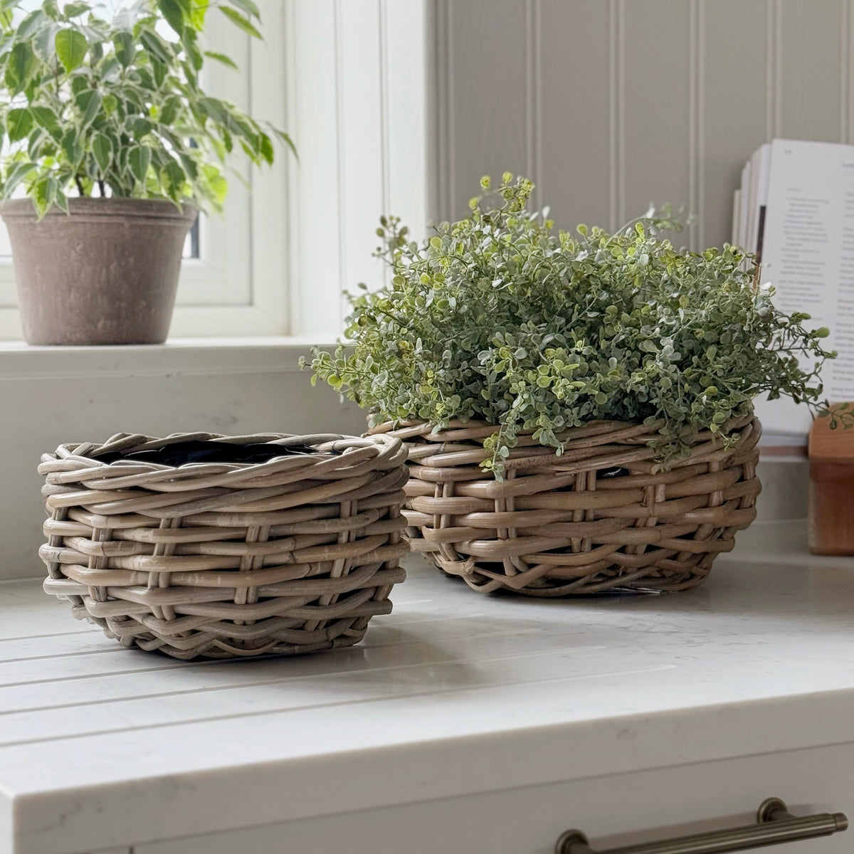 Rattan Round Planter
