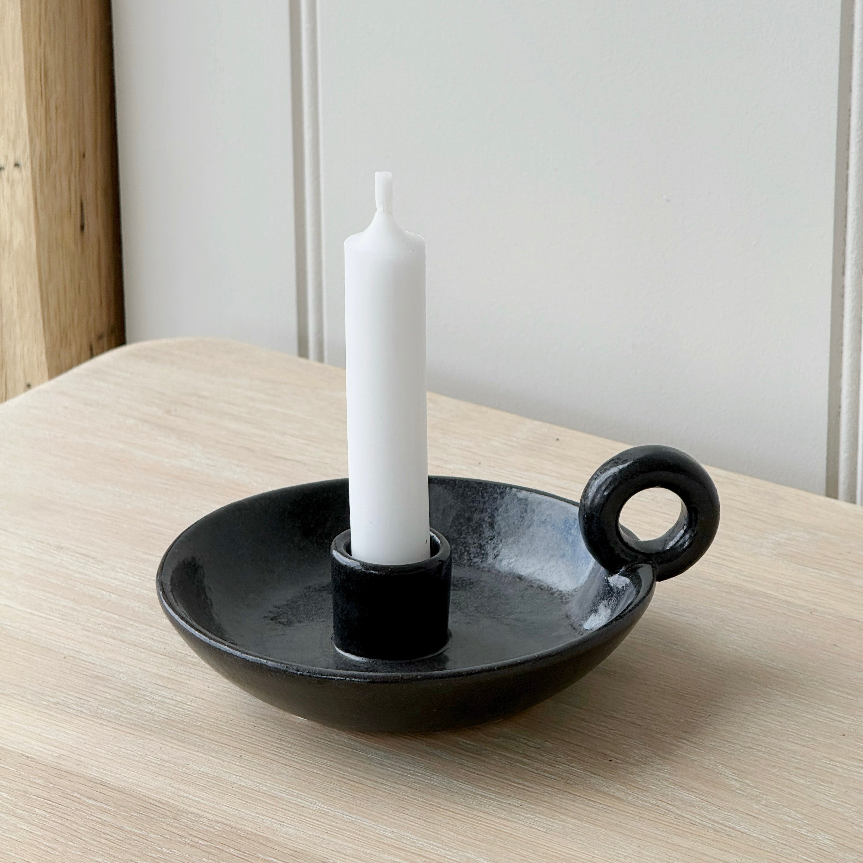 Black Dinner Candle Holder