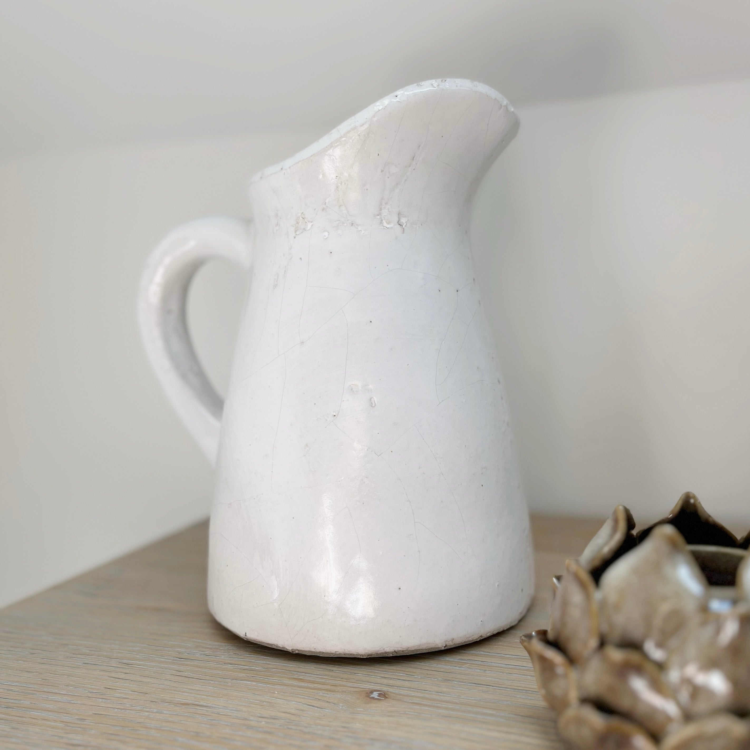 Distressed White Jug