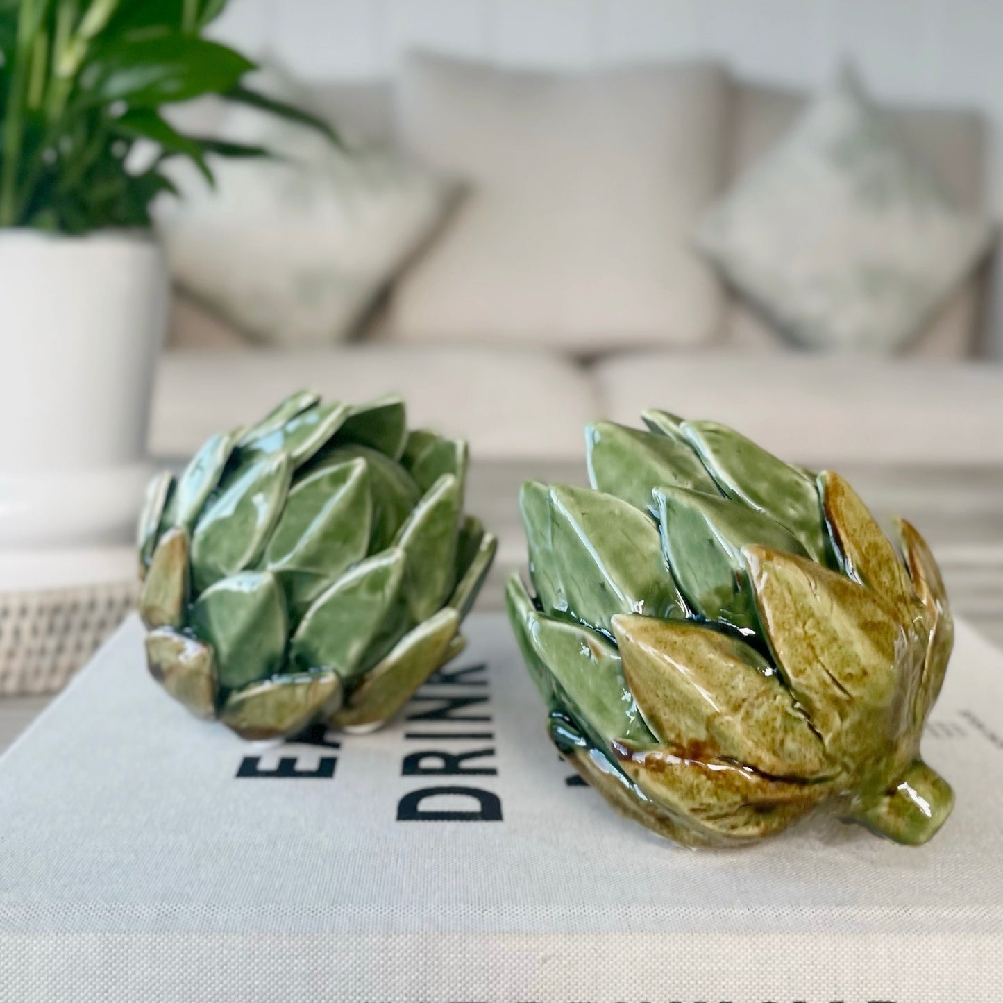 Green Ceramic Artichoke