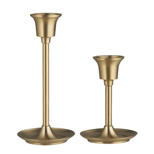 Imperfect Tall Brass Dinner Candle Holder