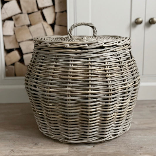 Large Round Storage Basket With Lid