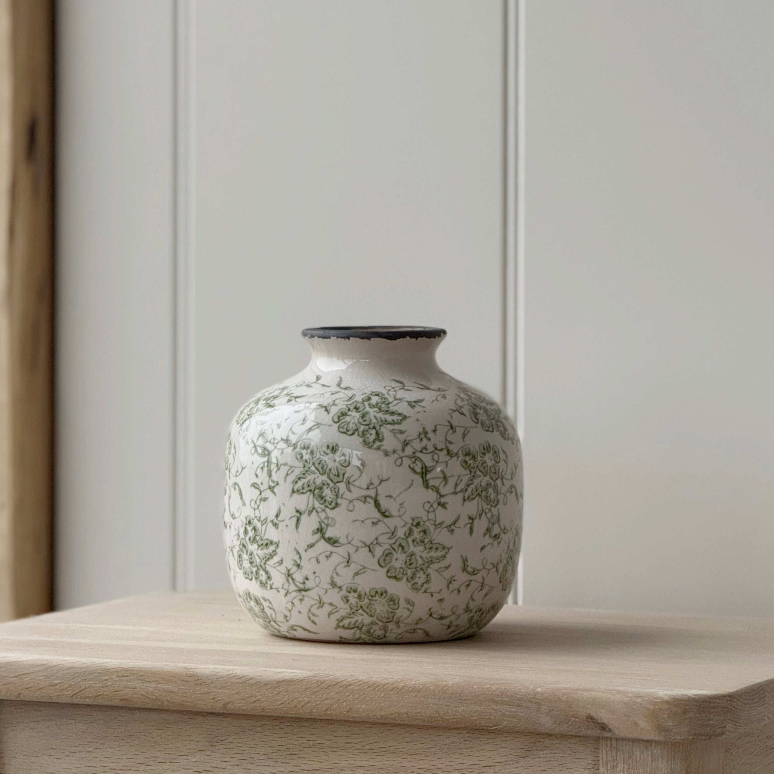 Vintage Style Green Squat Flo Vase