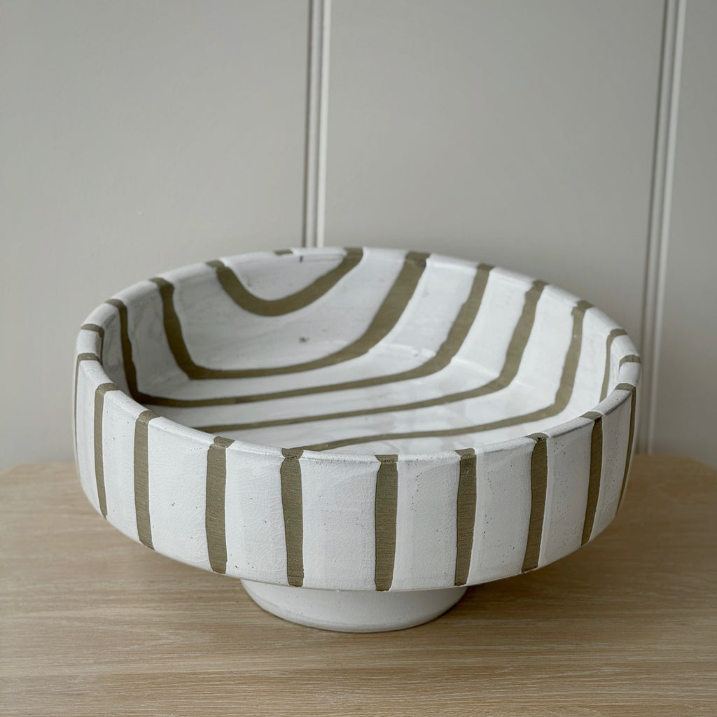 White Striped Bowl