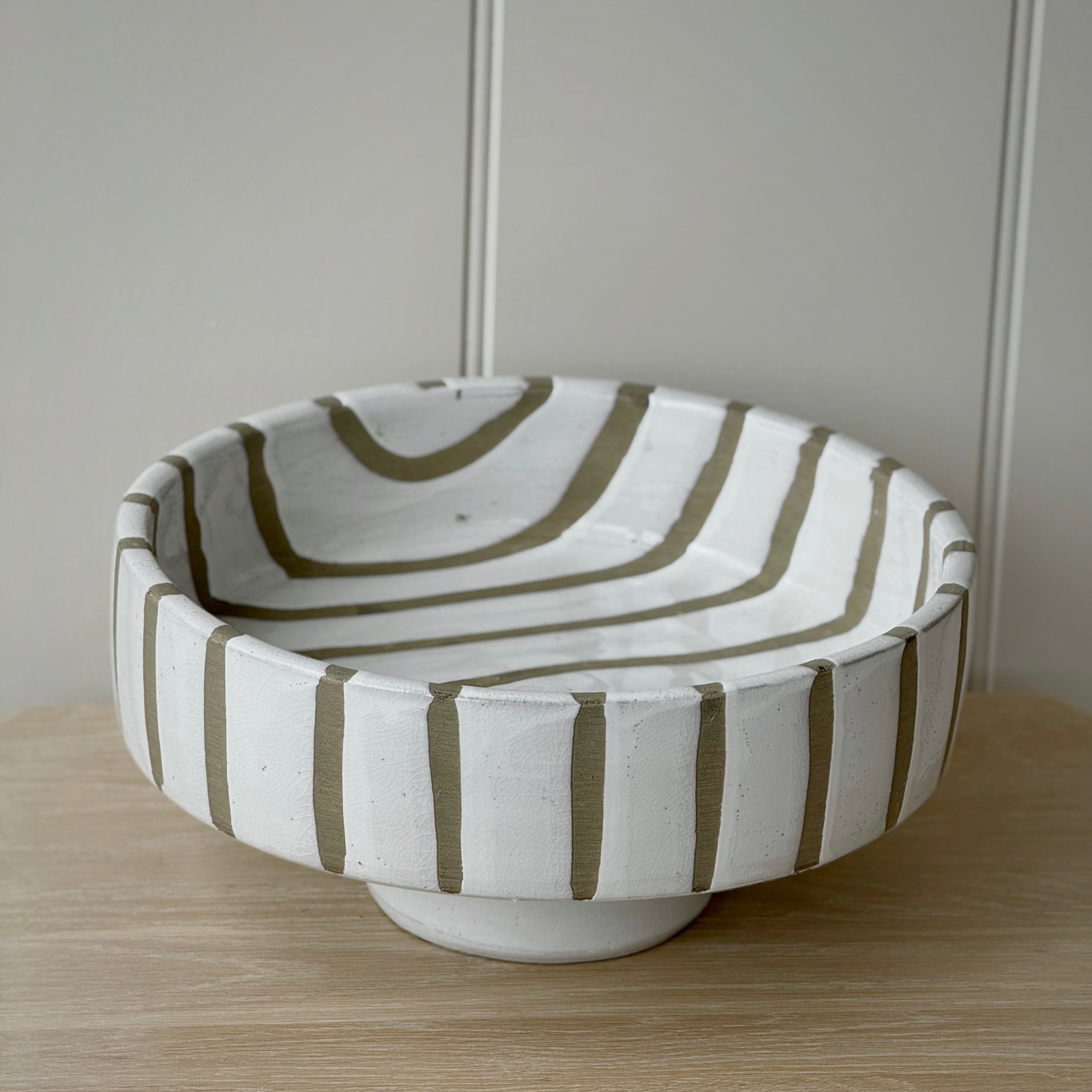 White Striped Bowl