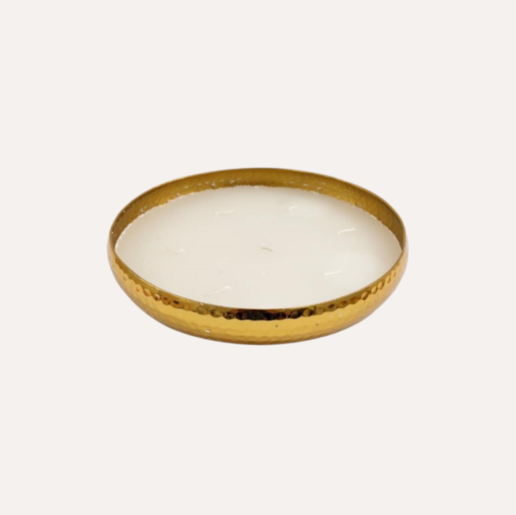 Large Gold Hammered Multi Wick Wax Candle