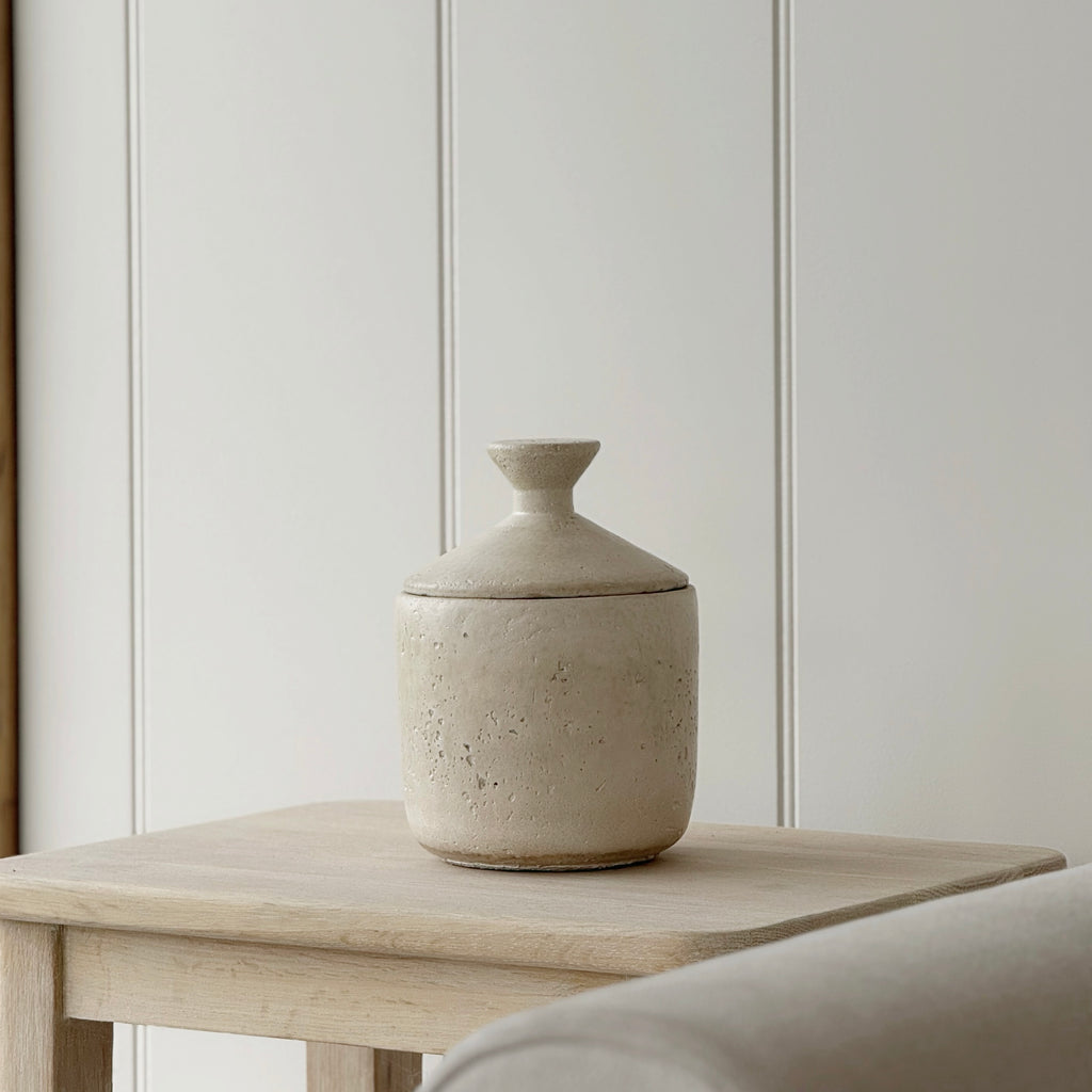 Large Taupe Storage Jar