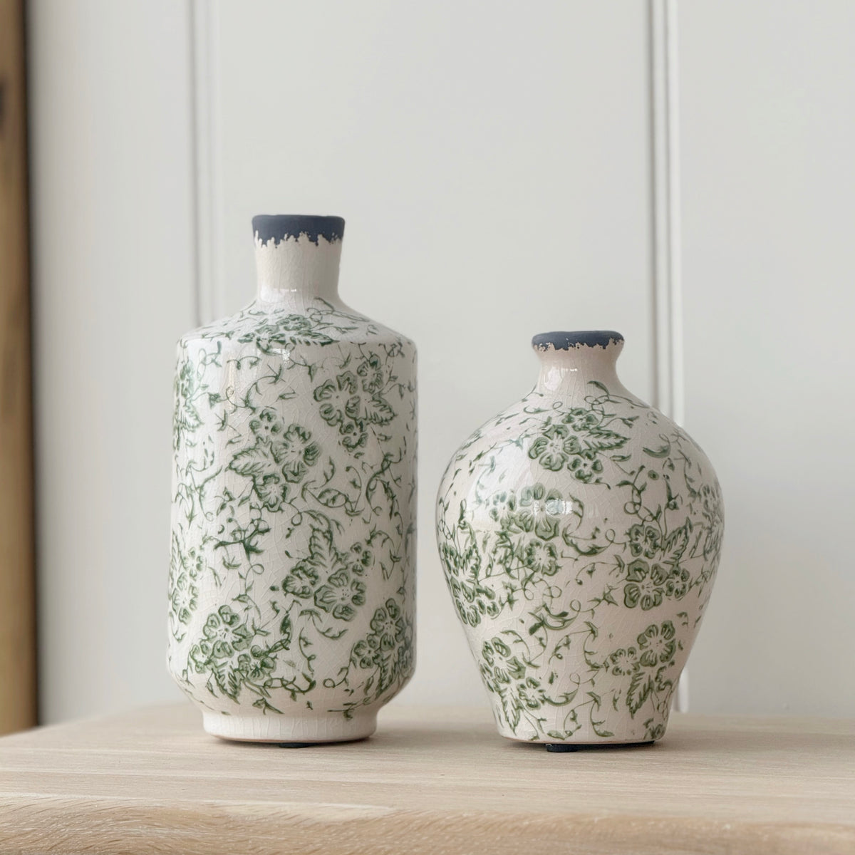 Vintage Style Green Flo Bottle Jar