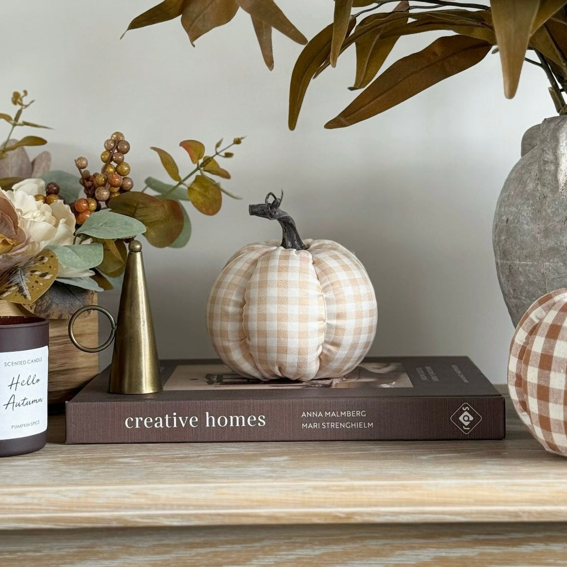 Peach Gingham Pumpkin