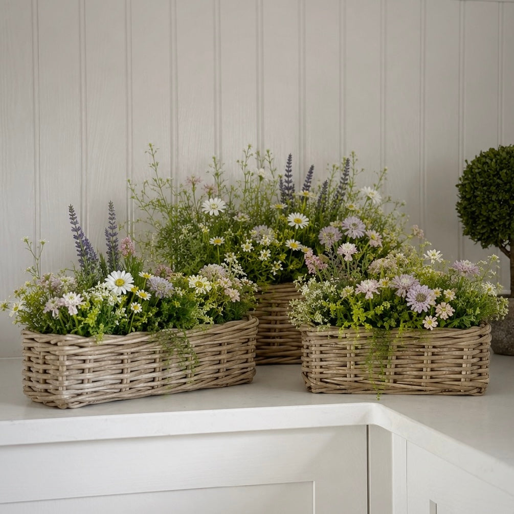 Rattan Rectangular Planter