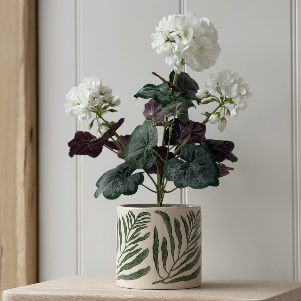 Large Faux White Geranium