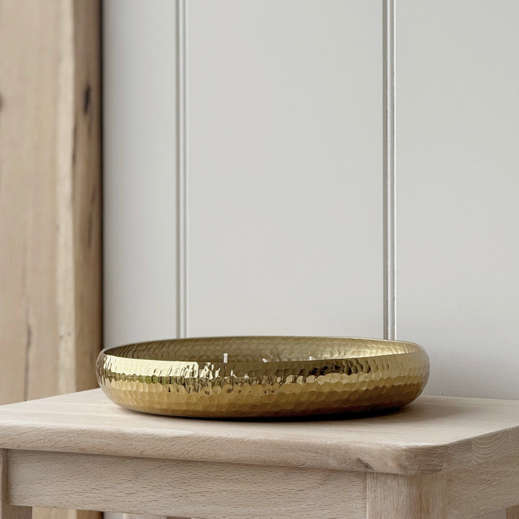 Large Gold Hammered 7 Wick Candle