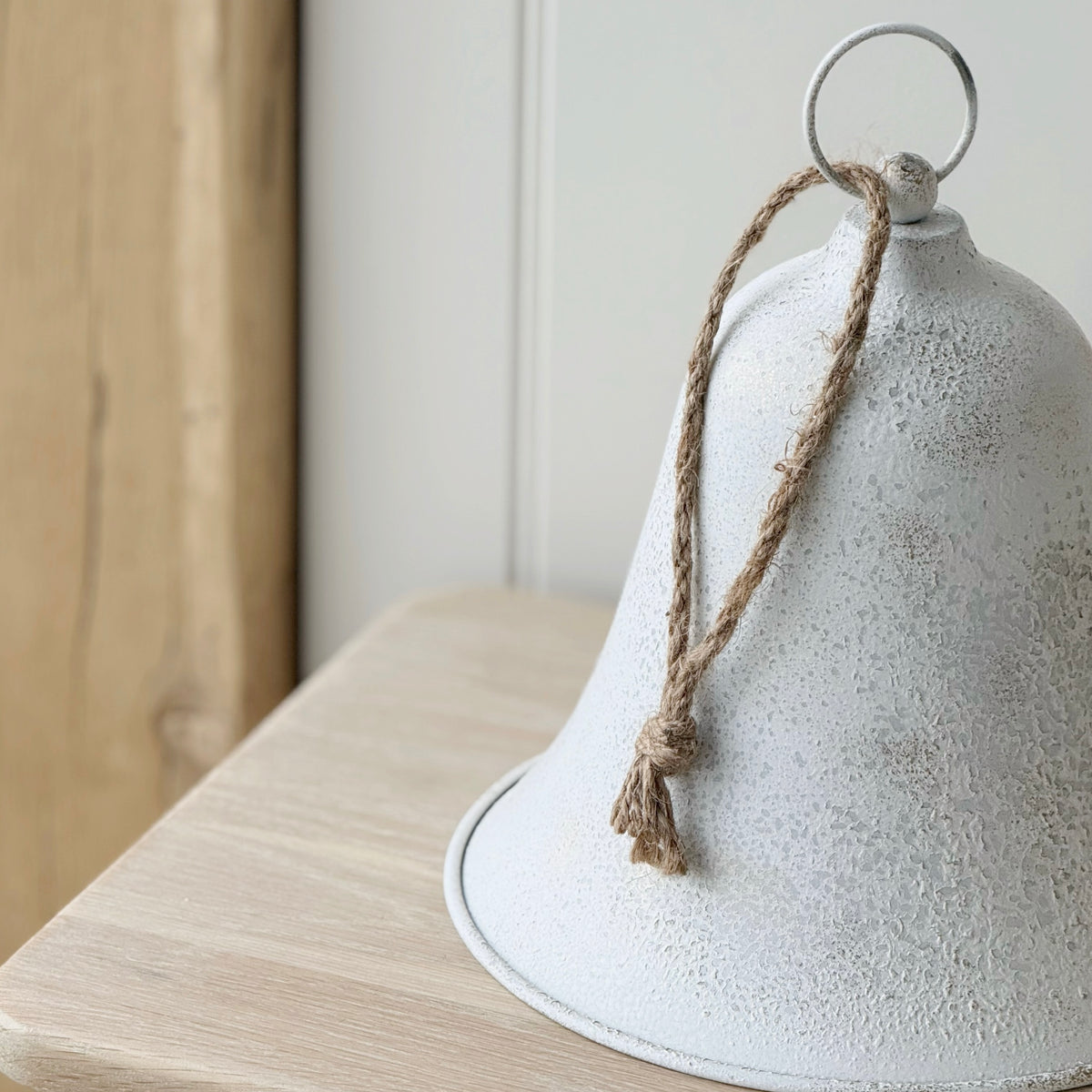 Large Rustic White Hanging Bell