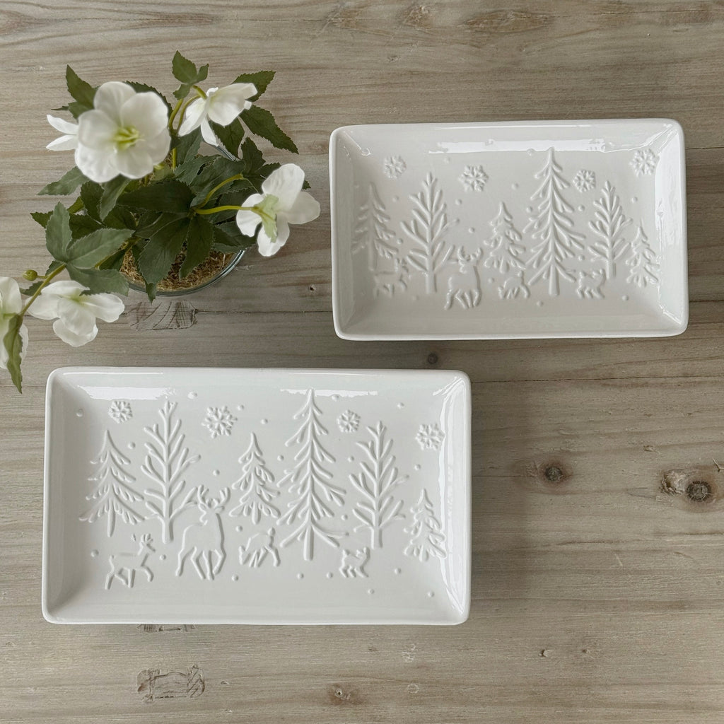 Imperfect White Christmas Plate