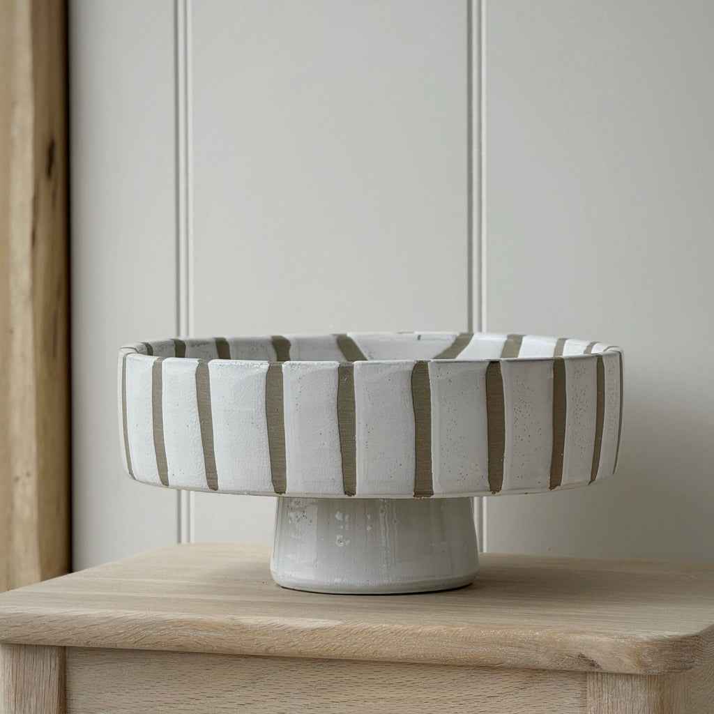 White Striped Bowl