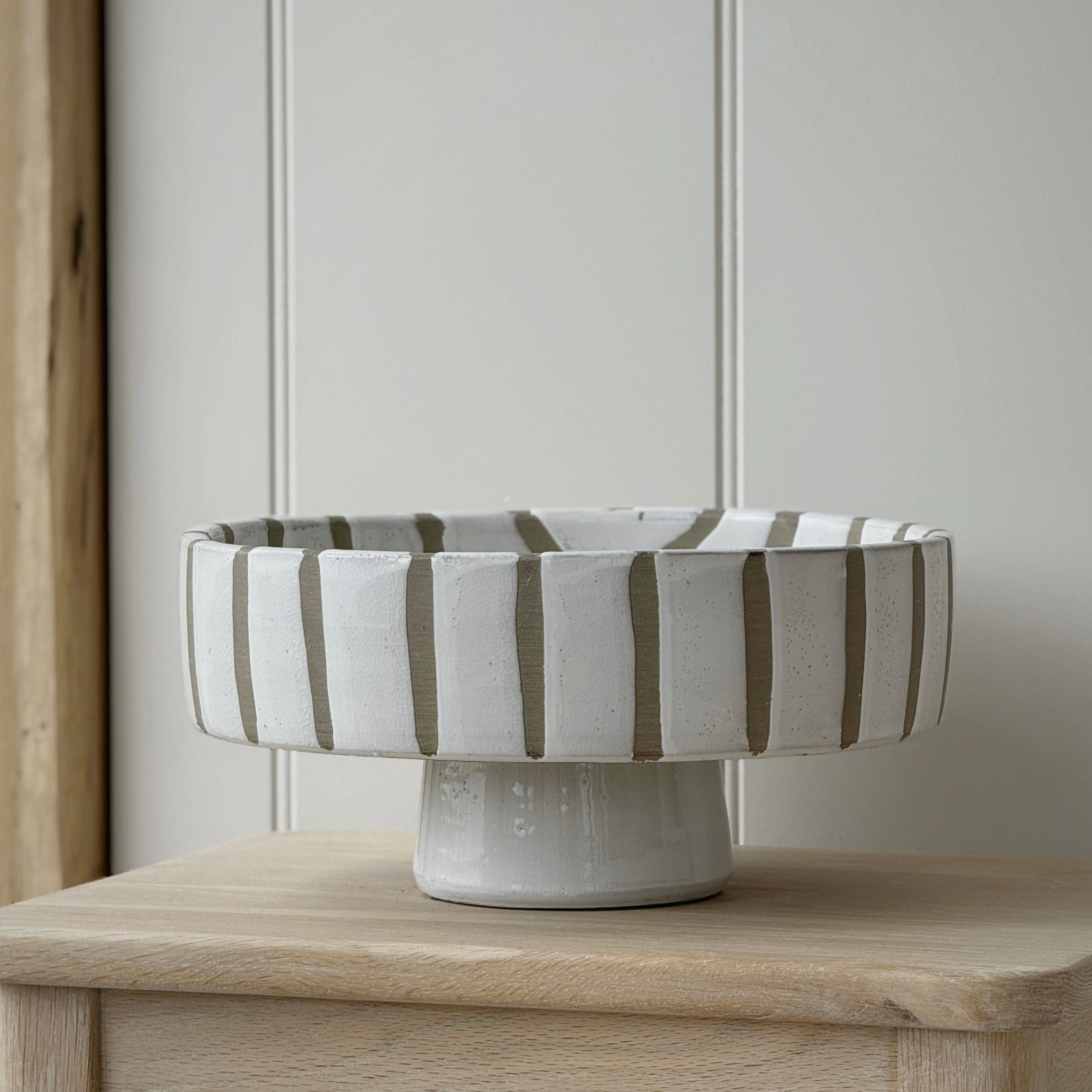 White Striped Bowl