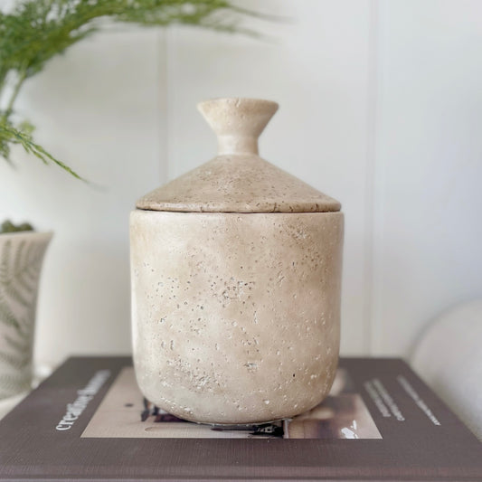 Large Taupe Jar
