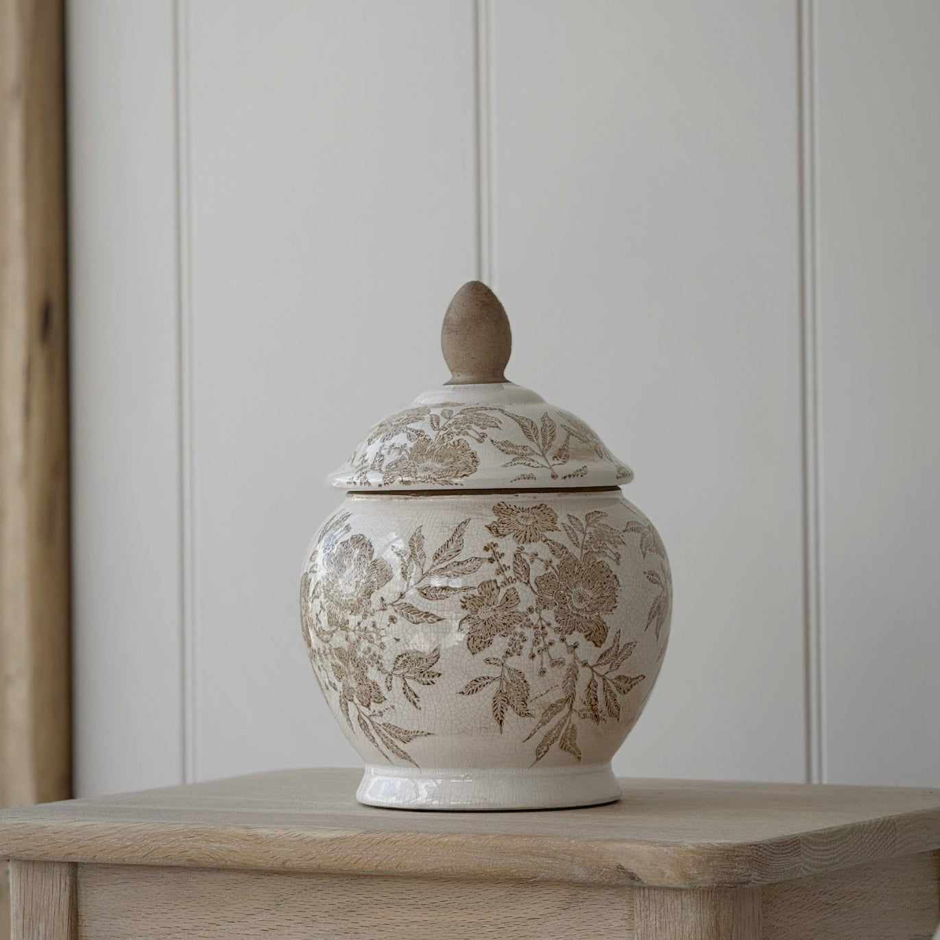 Brown Vintage Style Jar With Lid