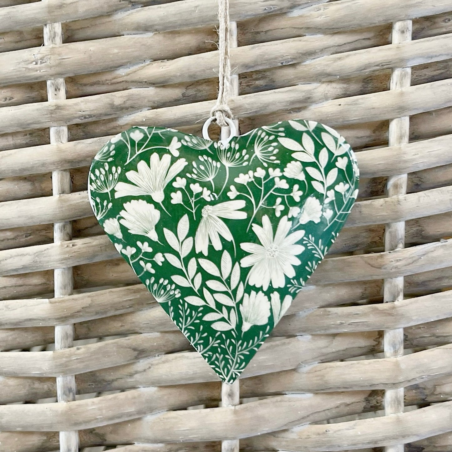 Forest Green Metal Heart