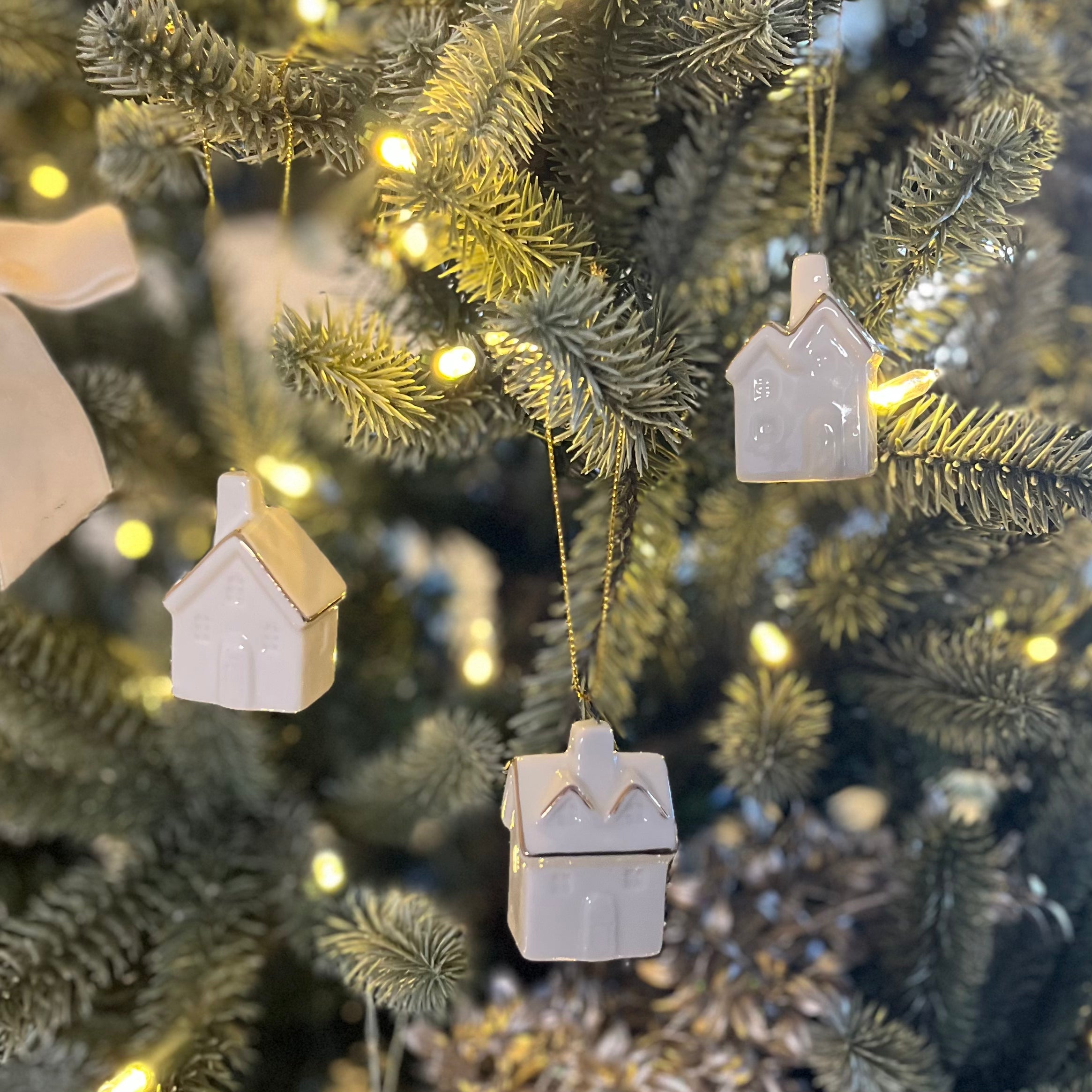 Set Of 3 Little White Houses