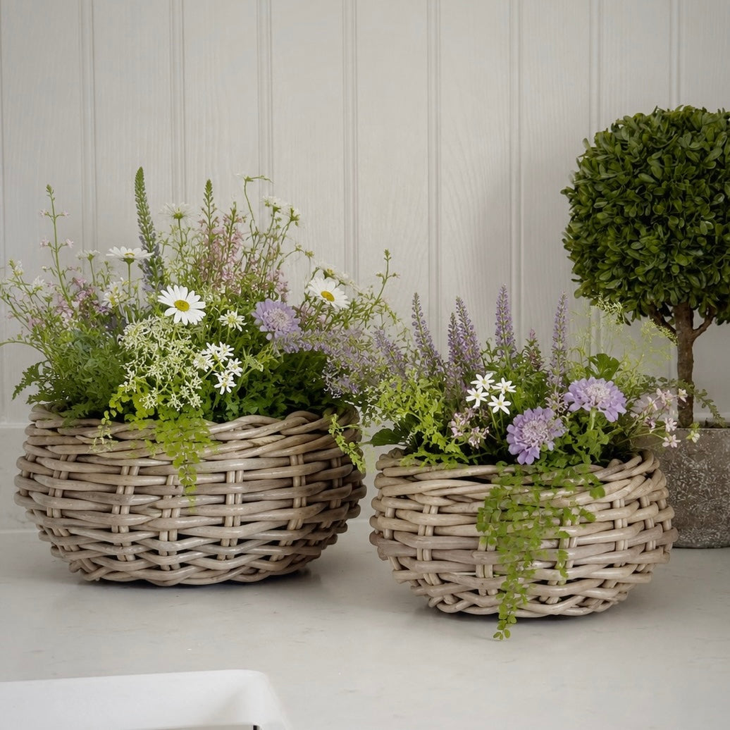 Rattan Round Planter