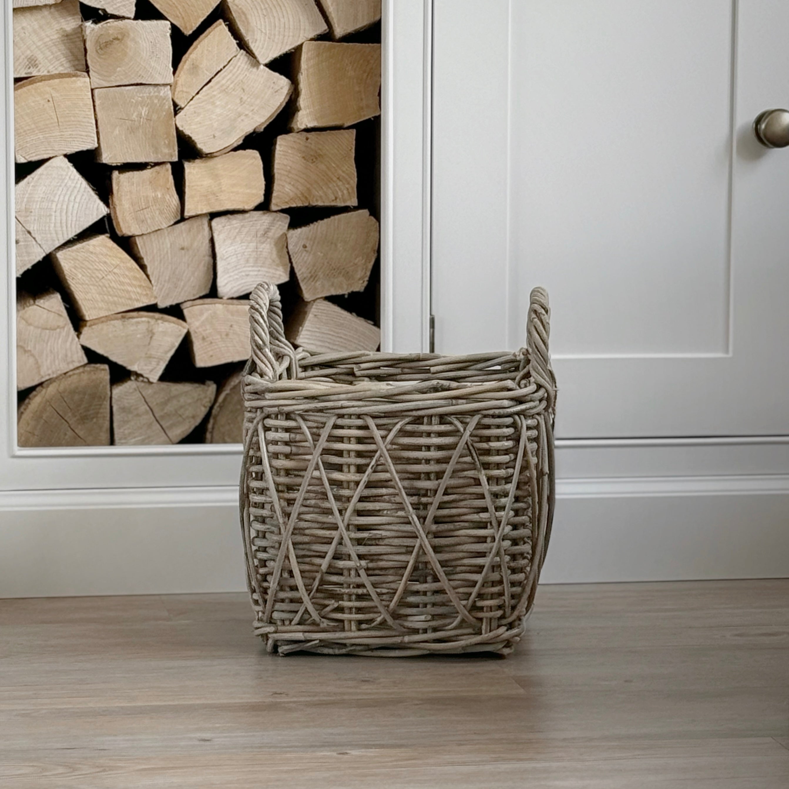 Square Cross Weave Log Basket