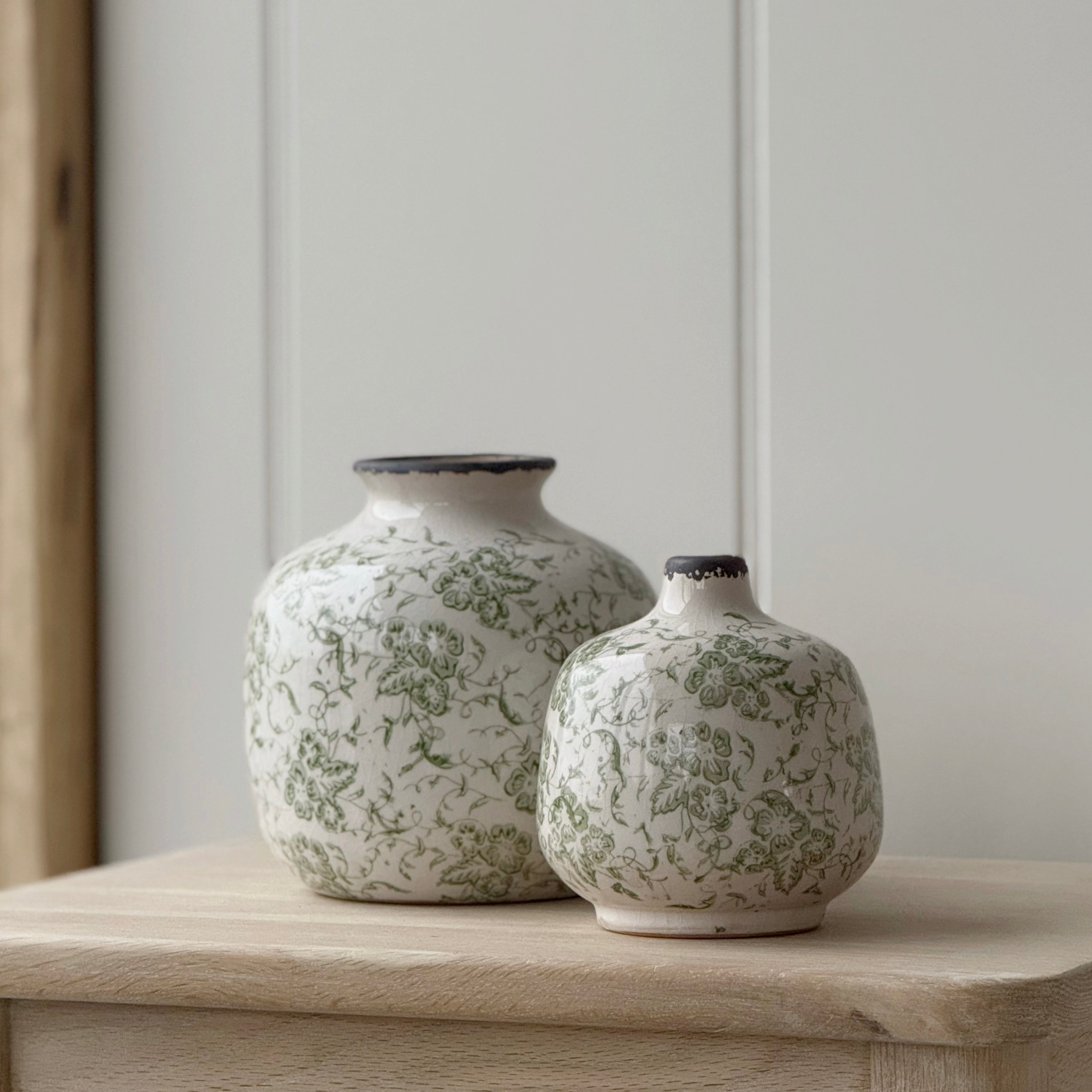 Vintage Style Green Squat Flo Vase