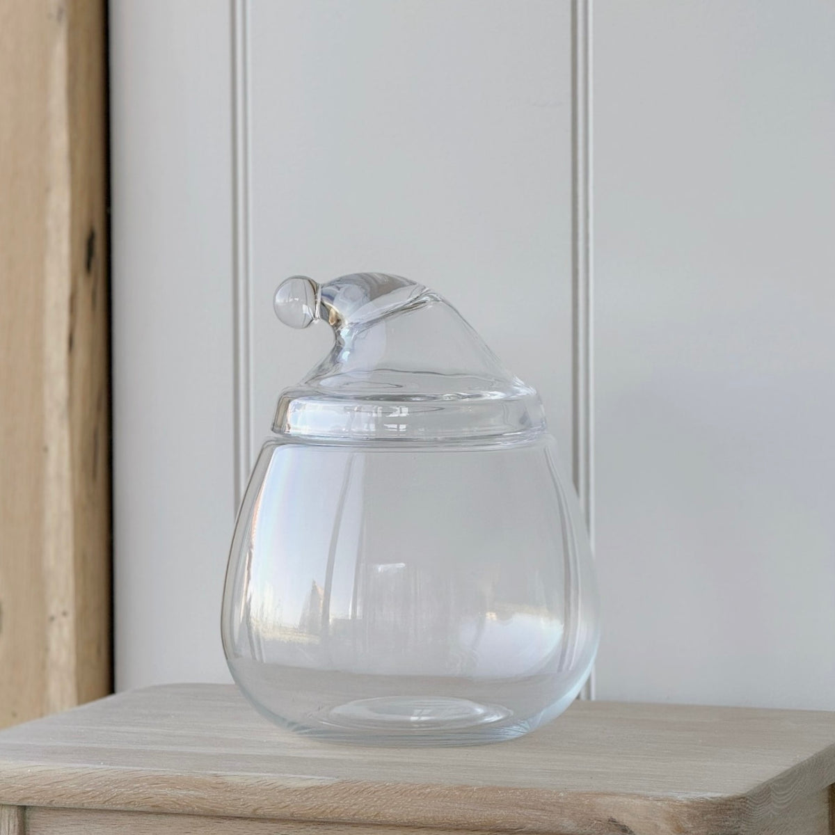 Santa Hat Glass Jar