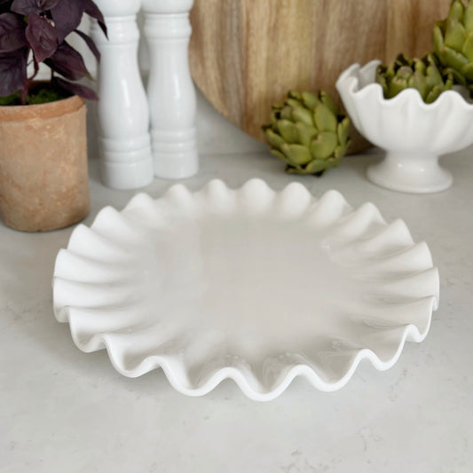 White Ruffled Plate