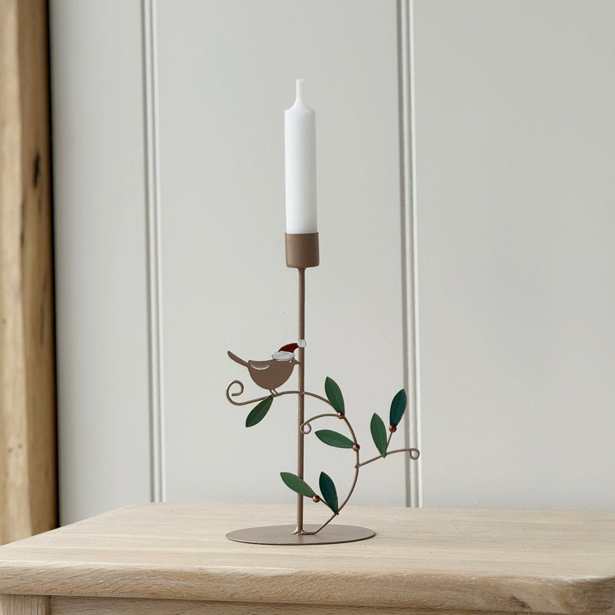 Festive Metal Berry Candle Holder