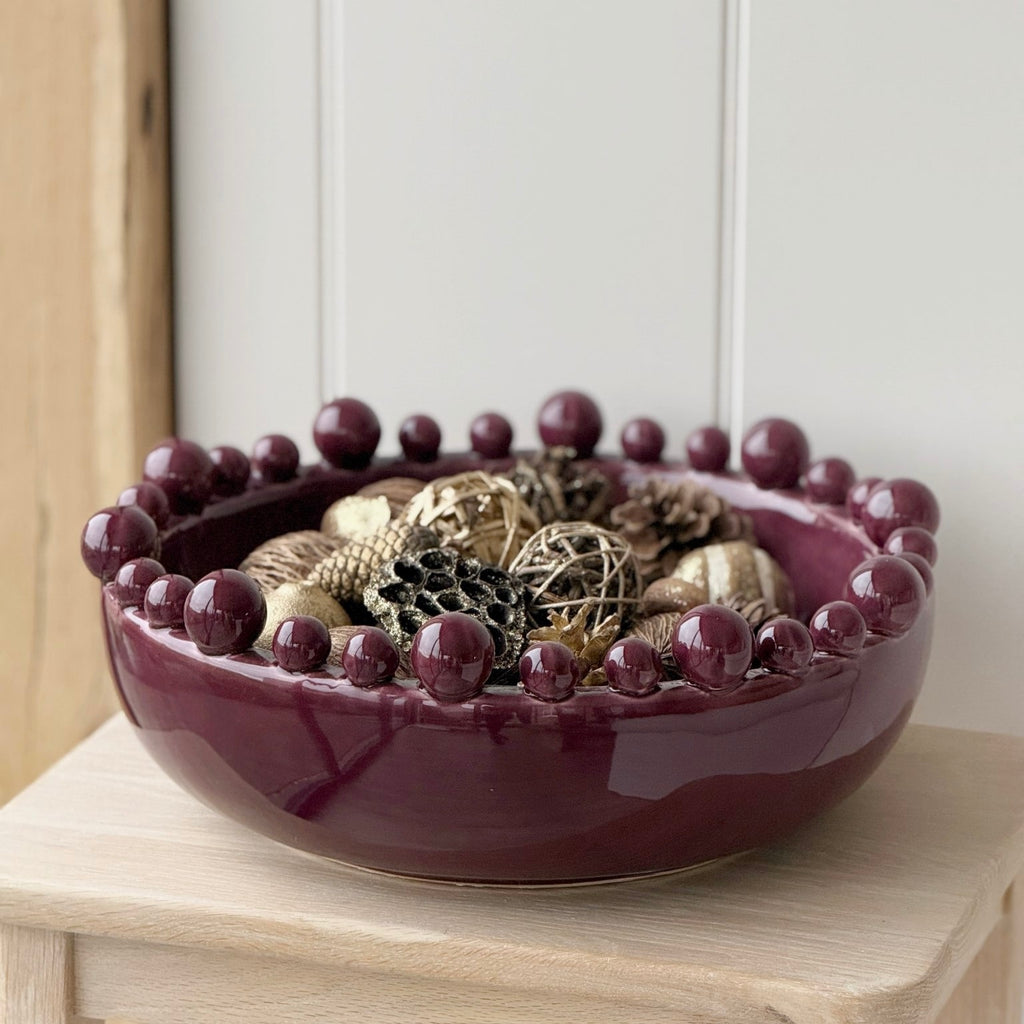 Burgundy Decorative Bobble Bowl