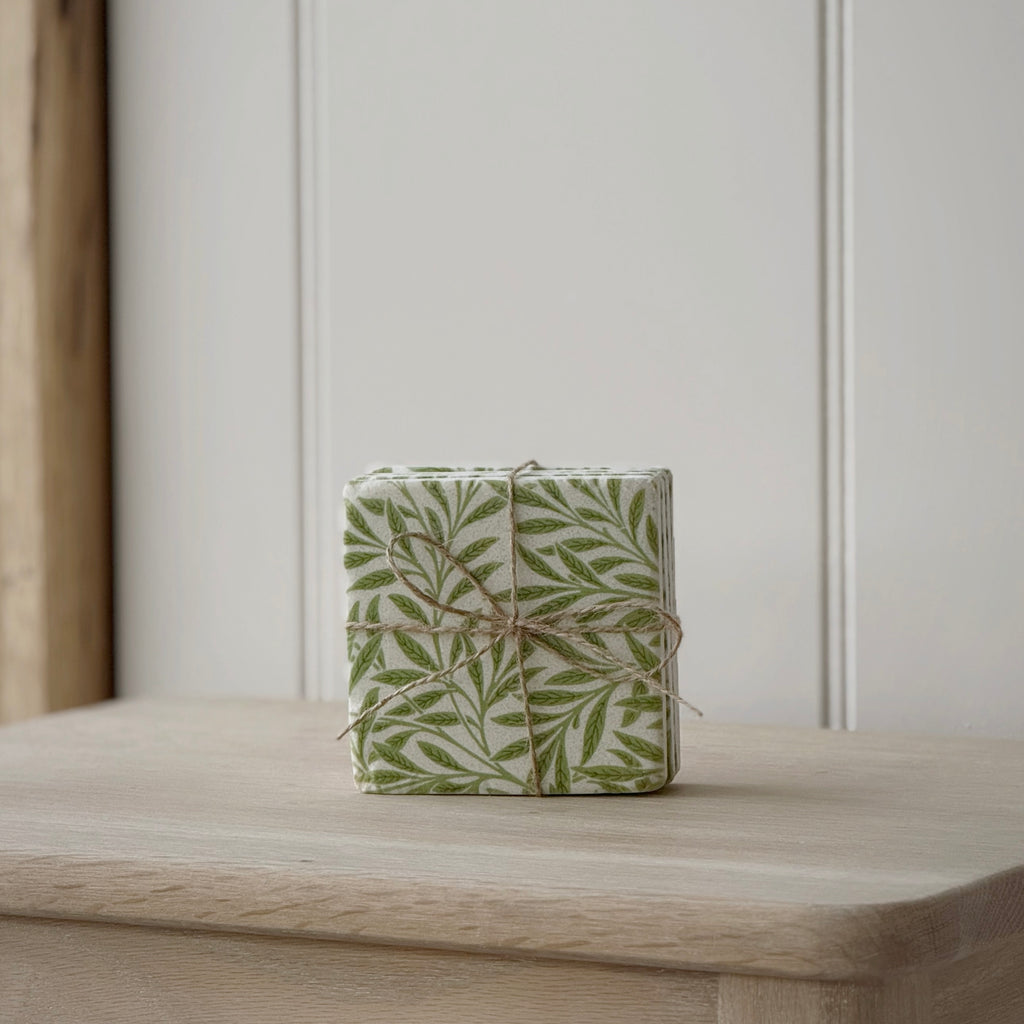 Set Of 4 Green Willow Coasters
