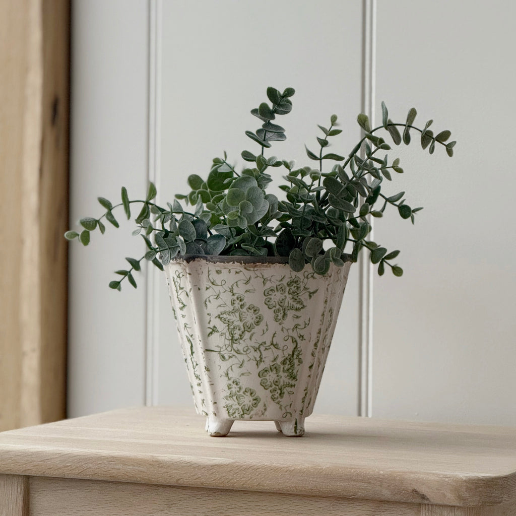 Vintage Style Green Flo Pot