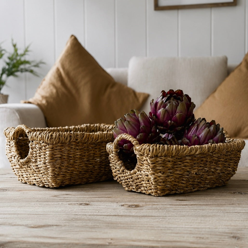 Seagrass Basket Tray With Round Handles