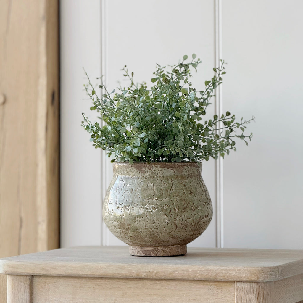 Light Green Crackle Pot