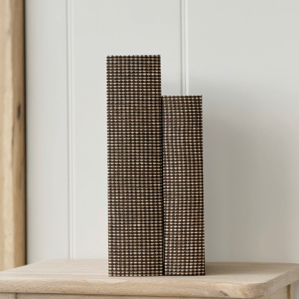 Set Of 2 Textured Book Boxes