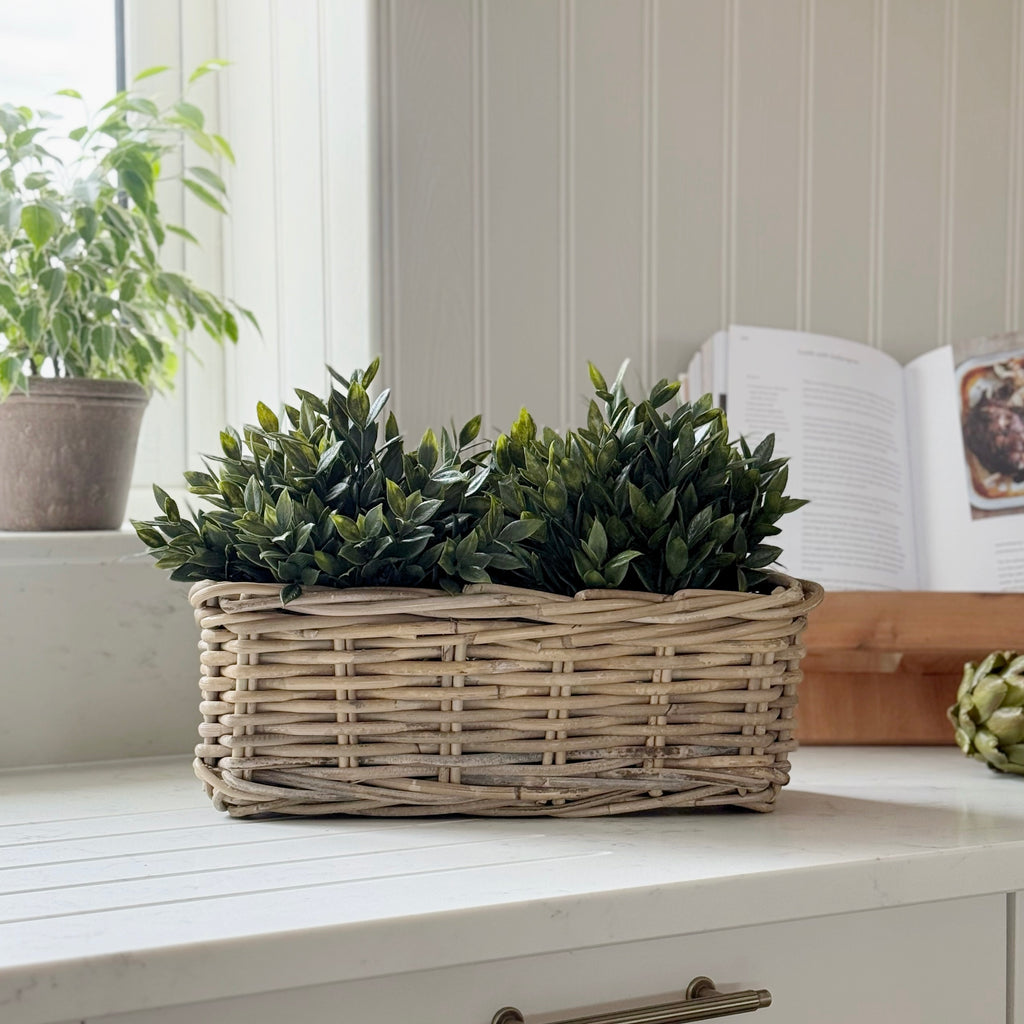 Imperfect Rattan Rectangular Planter