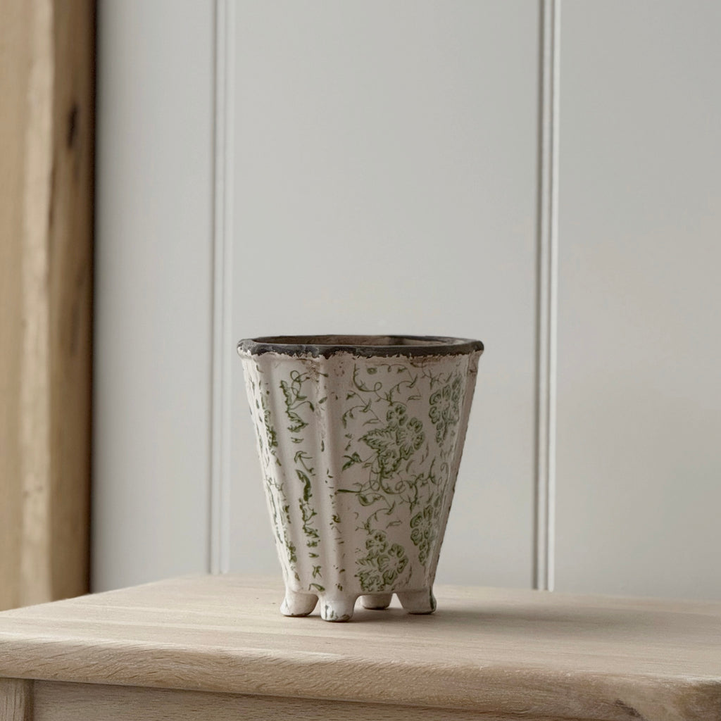 Vintage Style Green Flo Pot