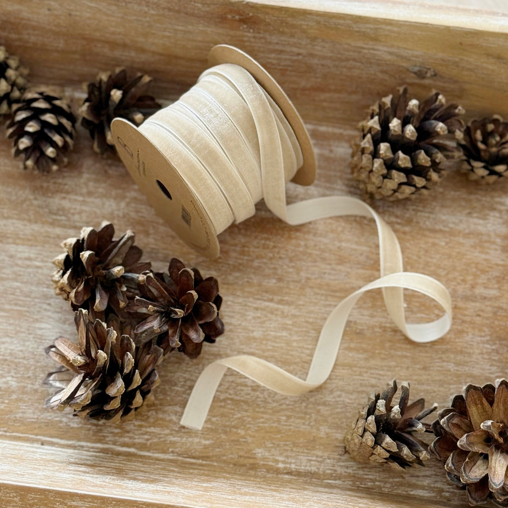 Cream Velvet Ribbon