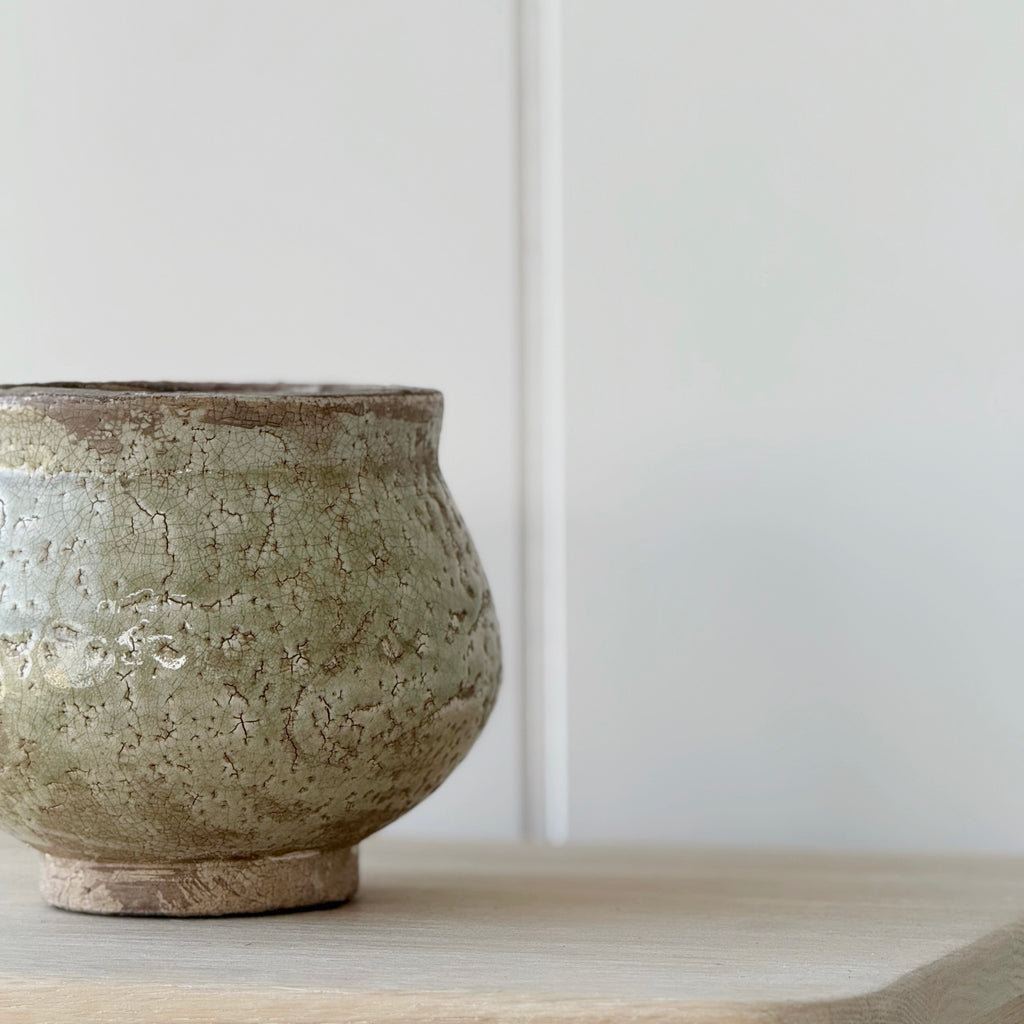Light Green Crackle Pot