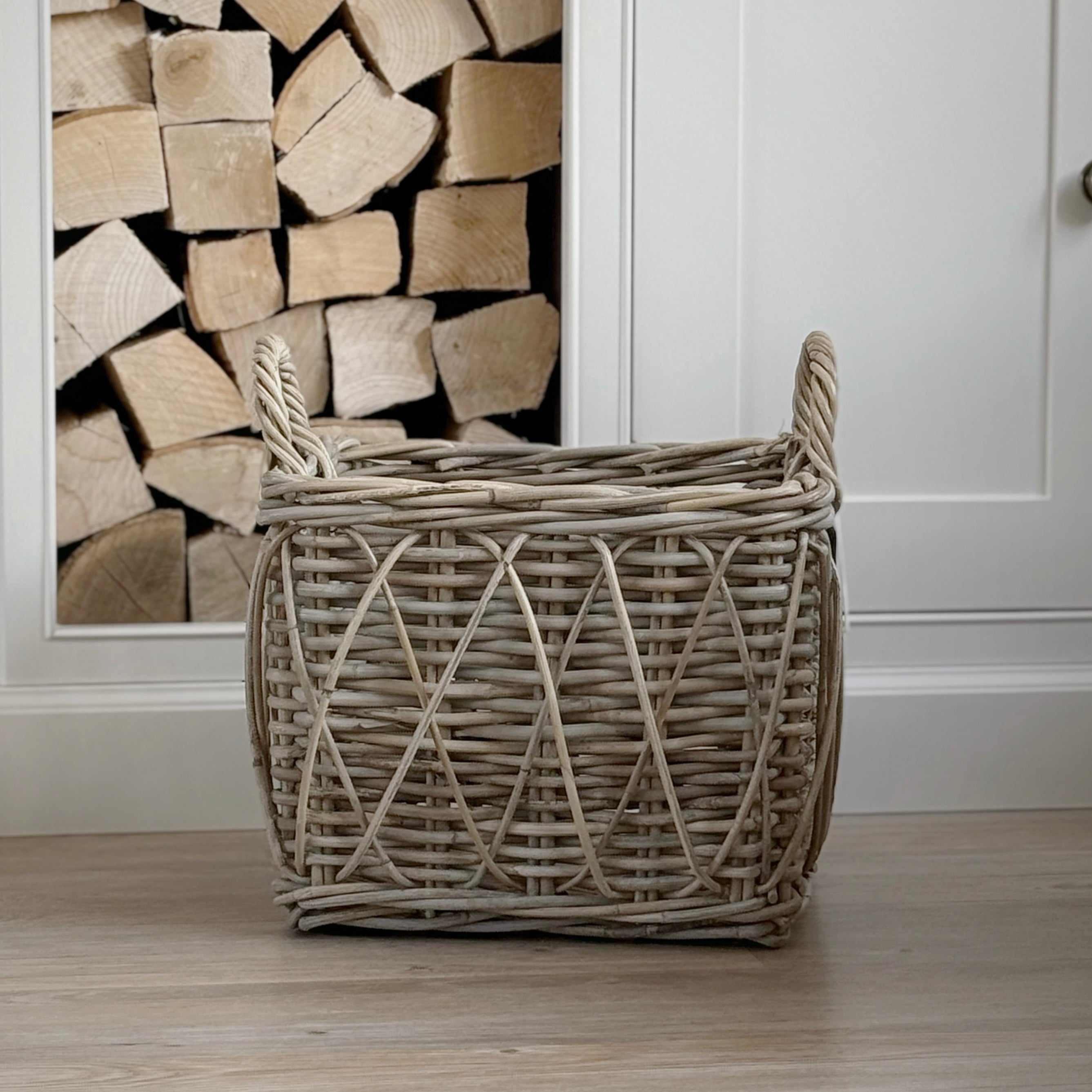 Square Cross Weave Log Basket