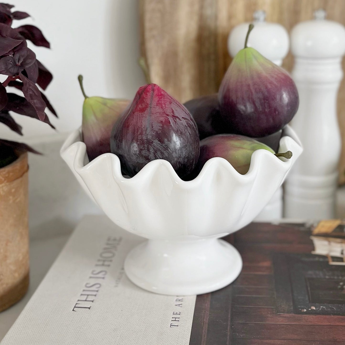 White Ruffled Bowl