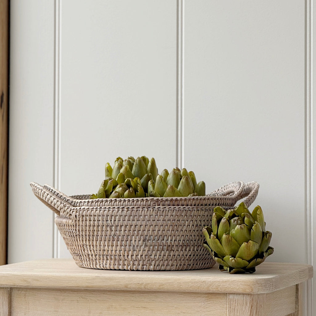 Rattan Round Basket Tray
