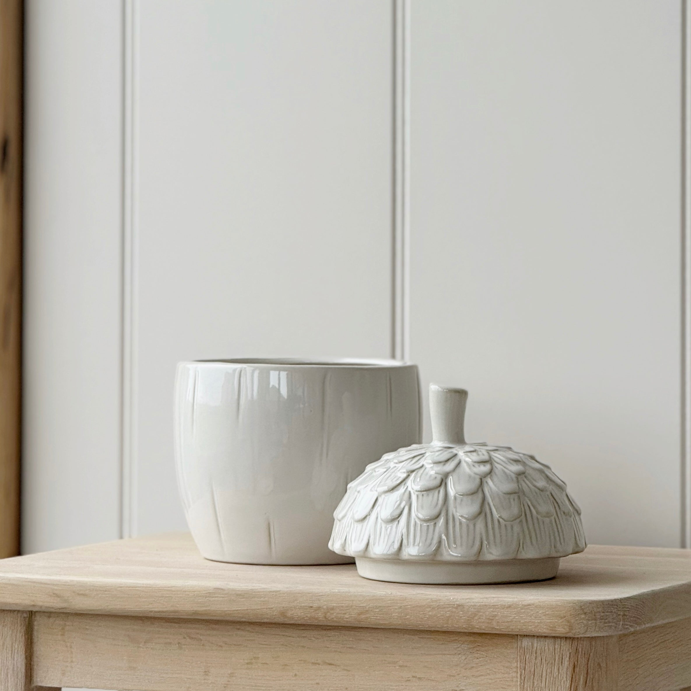 Large Ceramic Acorn Jar