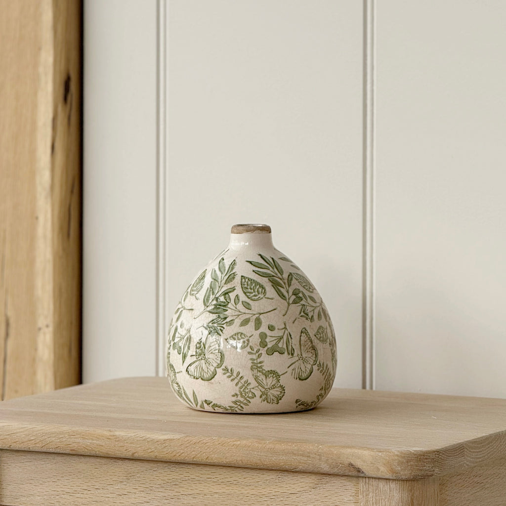 Small Green Vintage Style Vase