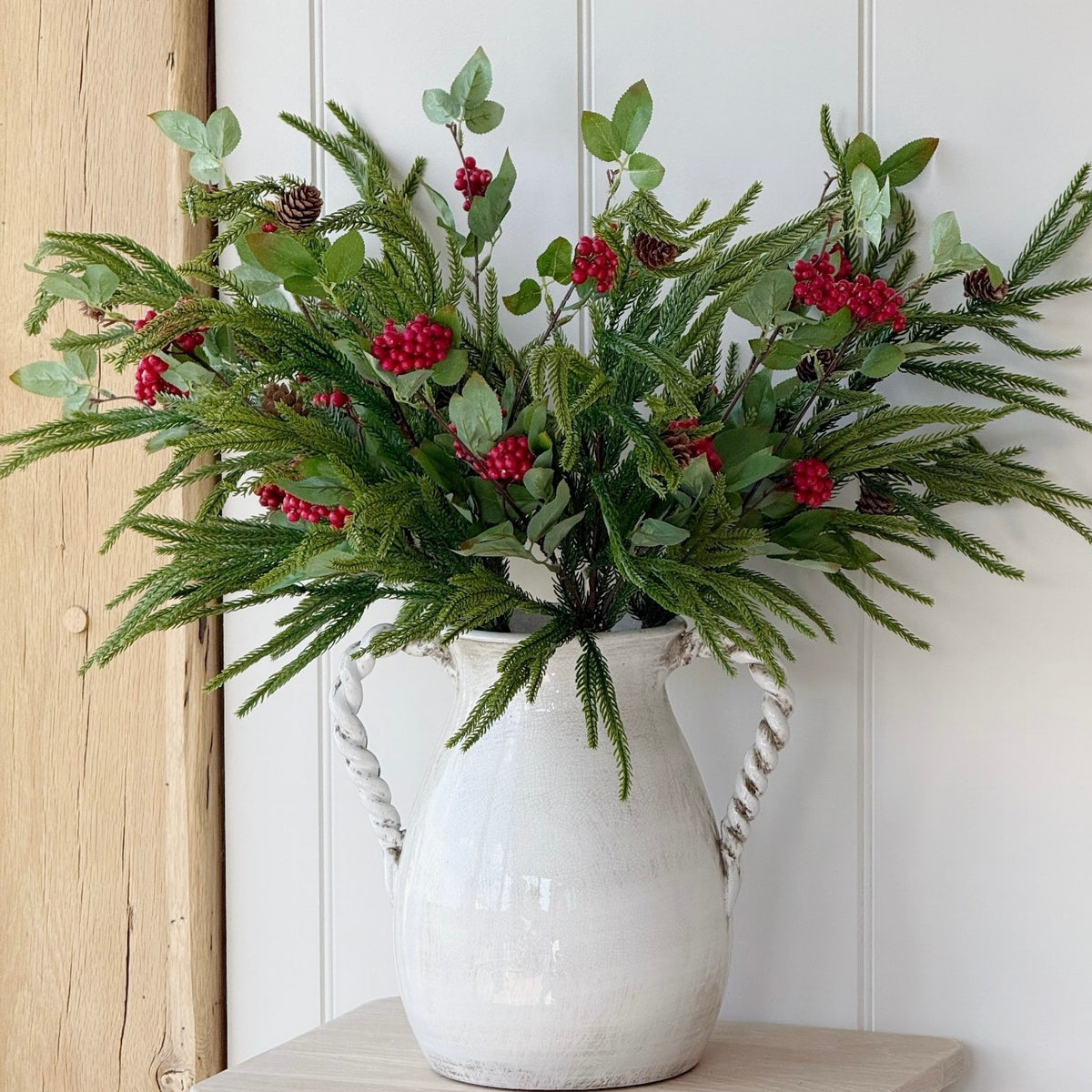 Pine Spray With Berries & Pinecones