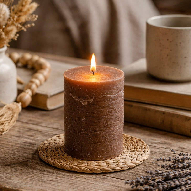 Mocha Pillar Candle