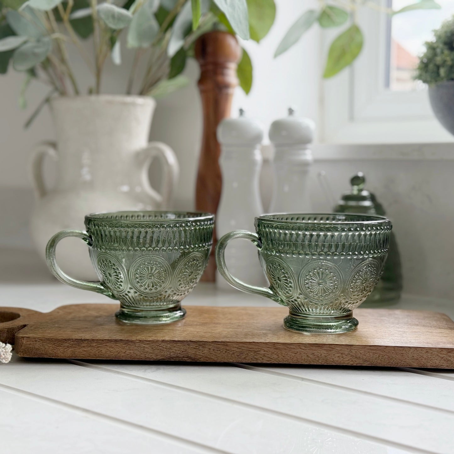 Green Glass Mug
