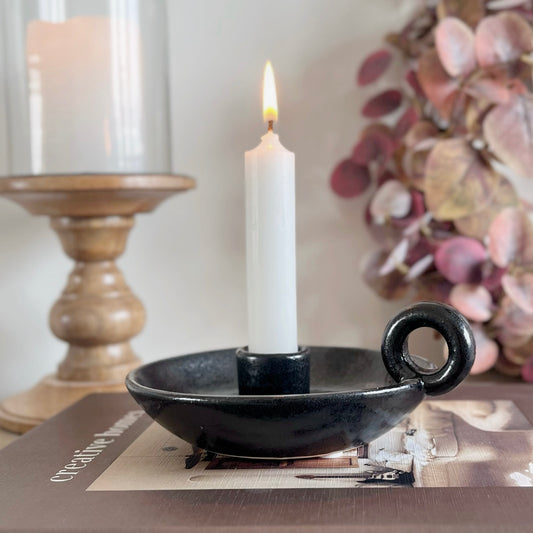 Black Dinner Candle Holder